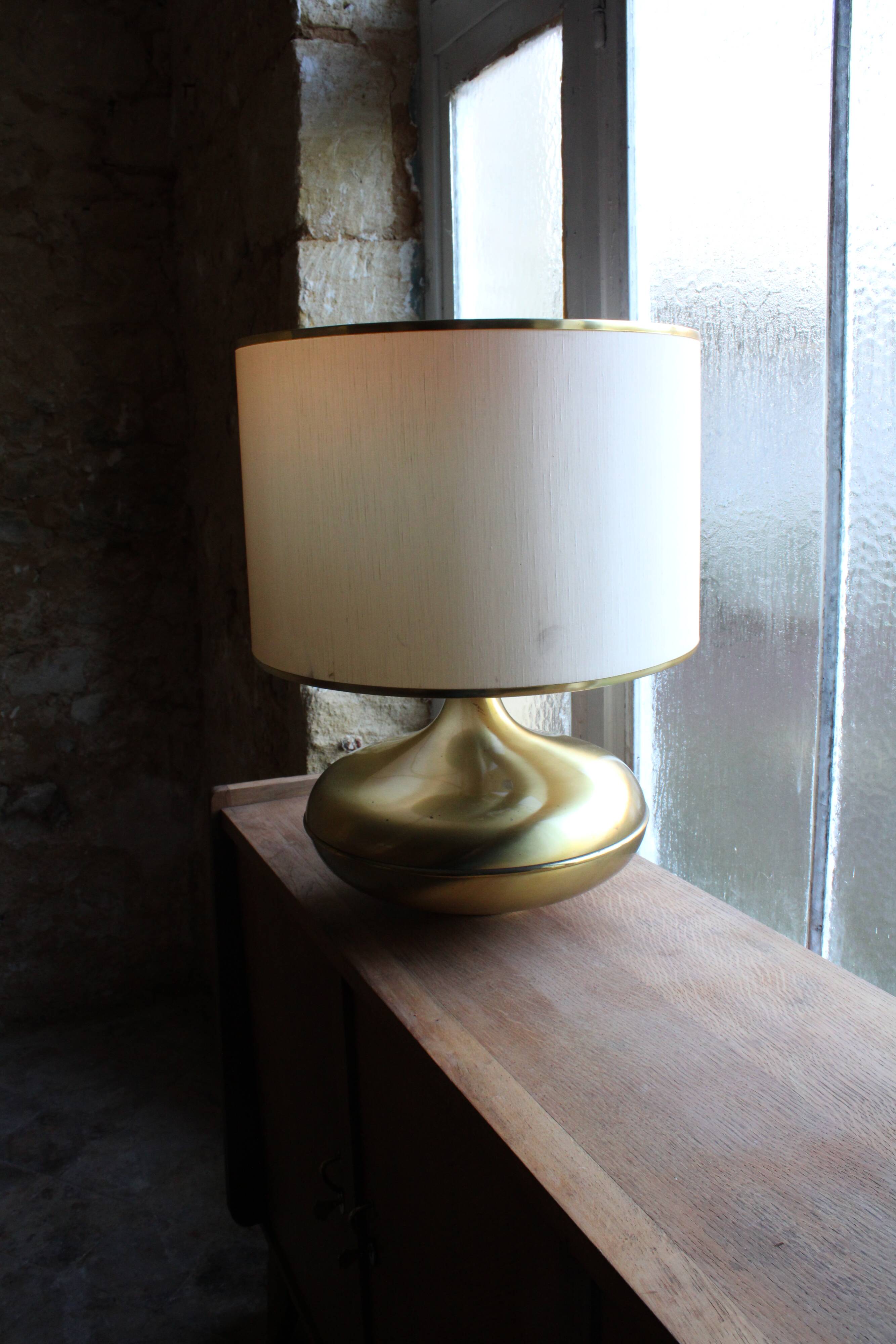 Italian brass and fabric lamp, 1960
