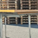 70' wood and chrome kitchen table