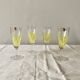 Lot de 4 verres - flûtes à champagne VMC Reims Arlequin - décor jaune