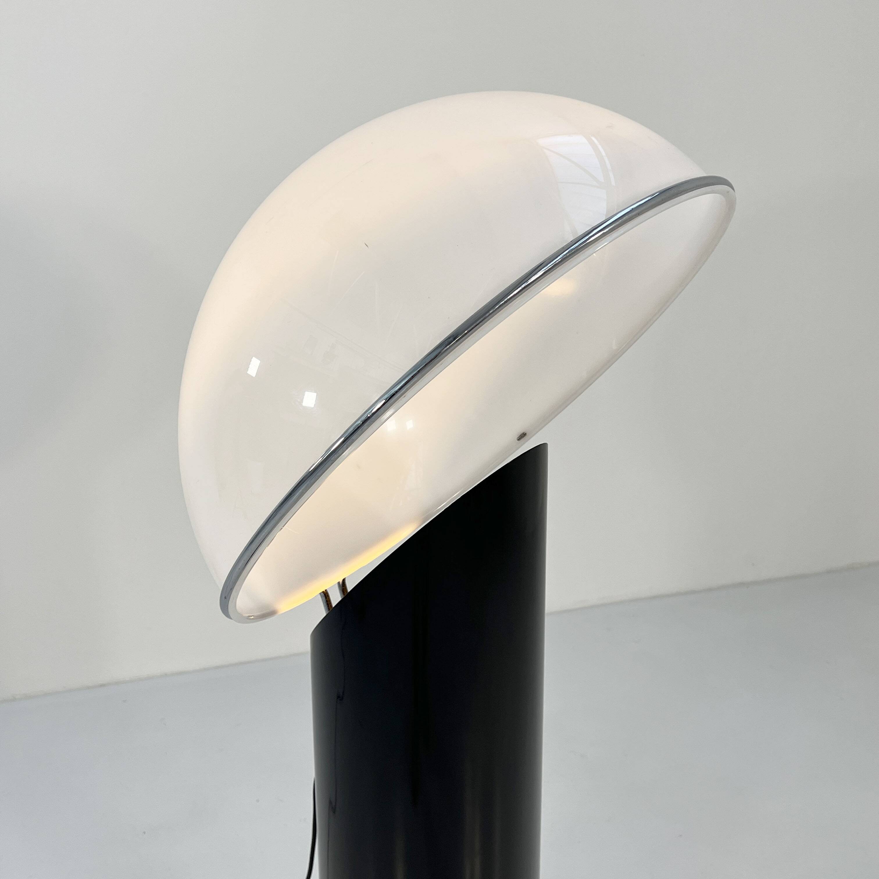 Black ciot floor lamp by ennio chiggio for lumenform, 1970