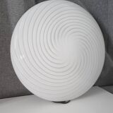 Luminaire à encastrer en verre de Murano blanc tourbillonnant