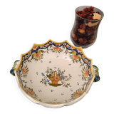 Old Rouen earthenware empty pocket cup