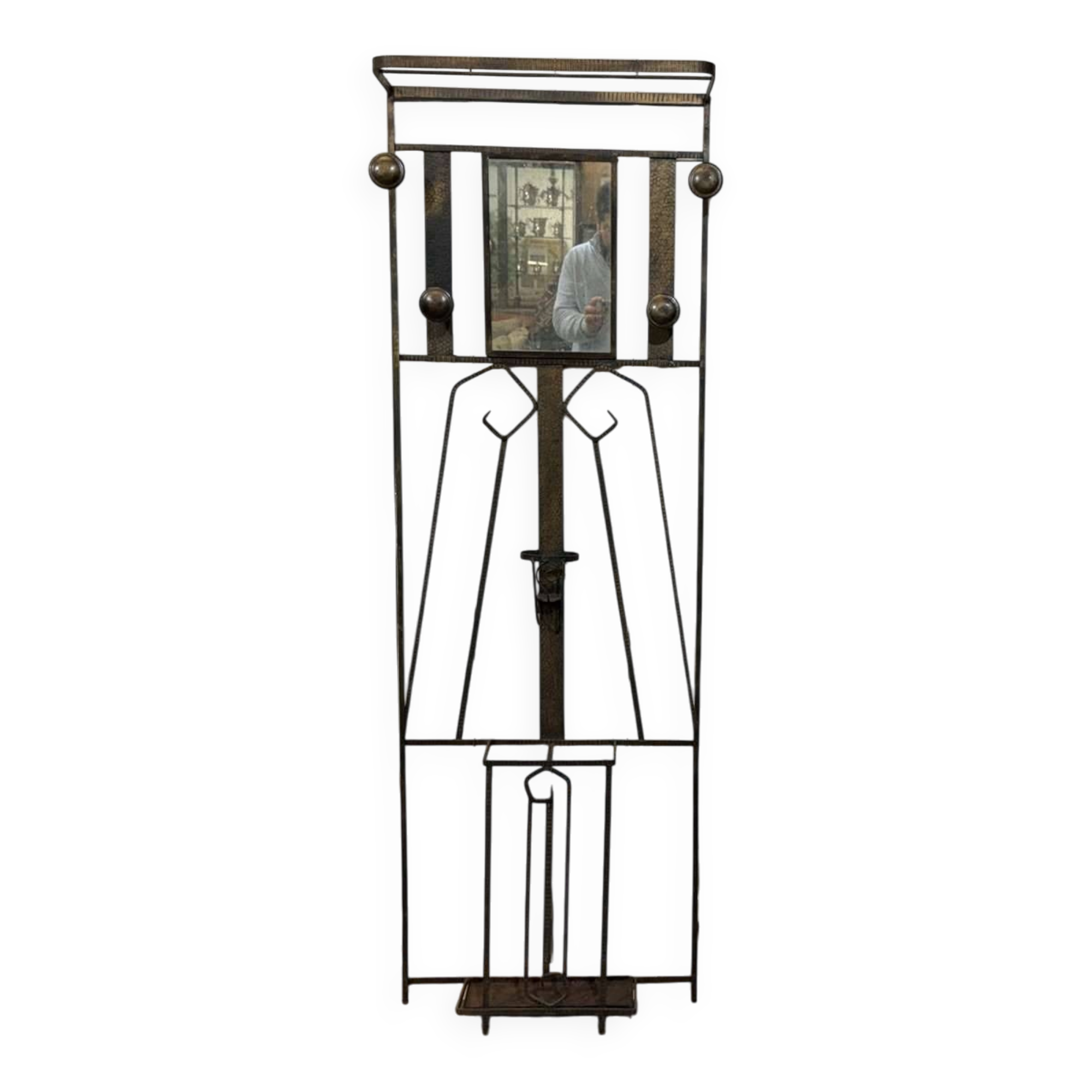 Porte manteaux de style art déco en fer des années 1960