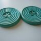 Paire de 2 sous verres/bouteilles en céramique turquoise et or