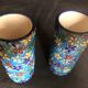 Pair of 19th-century roll vases in Longwy enamels