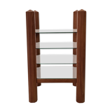 Custom made solid wood and glass hifi rack, 1970s