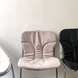 Cidue chair in black metal and short velvet, designed by Willy Rizzo in 1970.