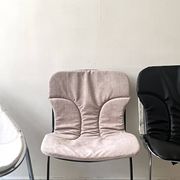 Cidue chair in black metal and short velvet, designed by Willy Rizzo in 1970.