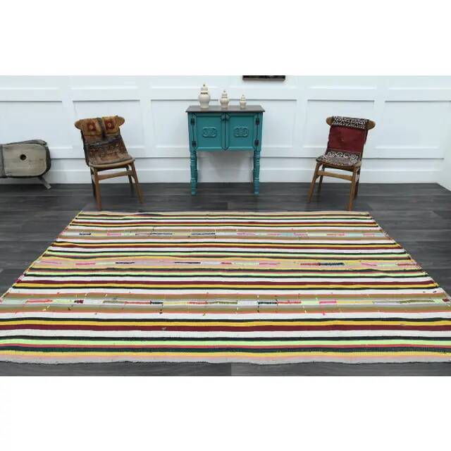 1970s Vintage Turkish Oushak Handmade Wool Cotton White Area Rug 178x289