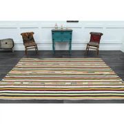 1970s Vintage Turkish Oushak Handmade Wool Cotton White Area Rug 178x289