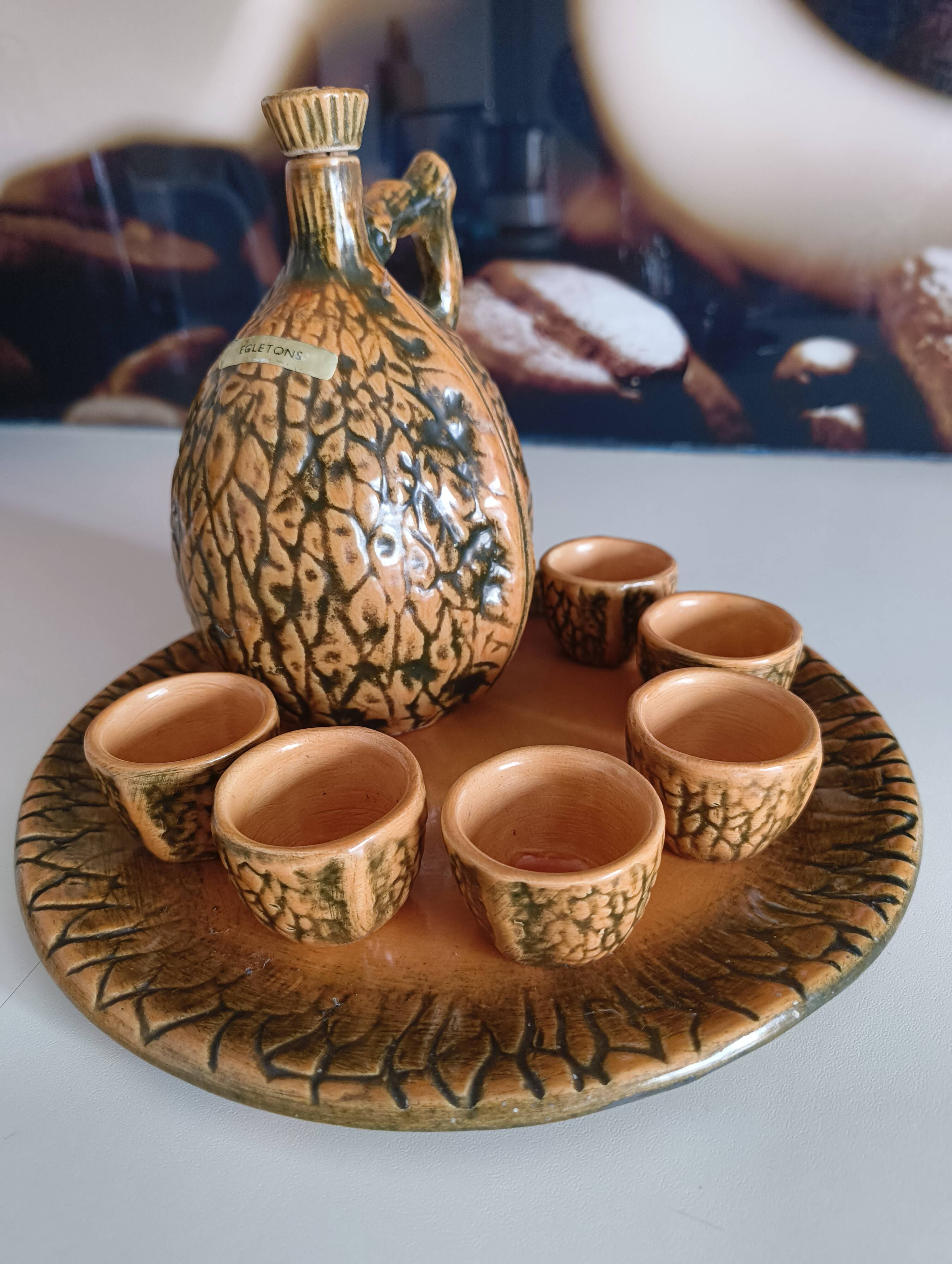 Liqueur service signed Bruno Dose – Céramique du Breuil, 20th century