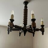 Lustre bois ancien