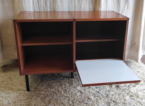 Buffet bas moderniste en teck par ARP pour Minvielle - années 50/60