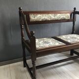 Vintage Antique Hall Bench 2-Person