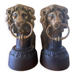 Paire de chenets en fonte,