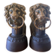 Fireplace - 1900-1910 pair of cast iron andirons