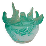 Blown glass empty pocket, thick, free-form, 80s design
