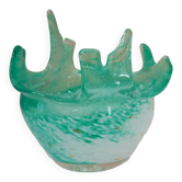 Vide poche en verre soufflé, épais, formes libres, design des années 80