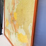 Carte ancienne Europe provenant d'une compagnie maritime suédoise avec cadre bois