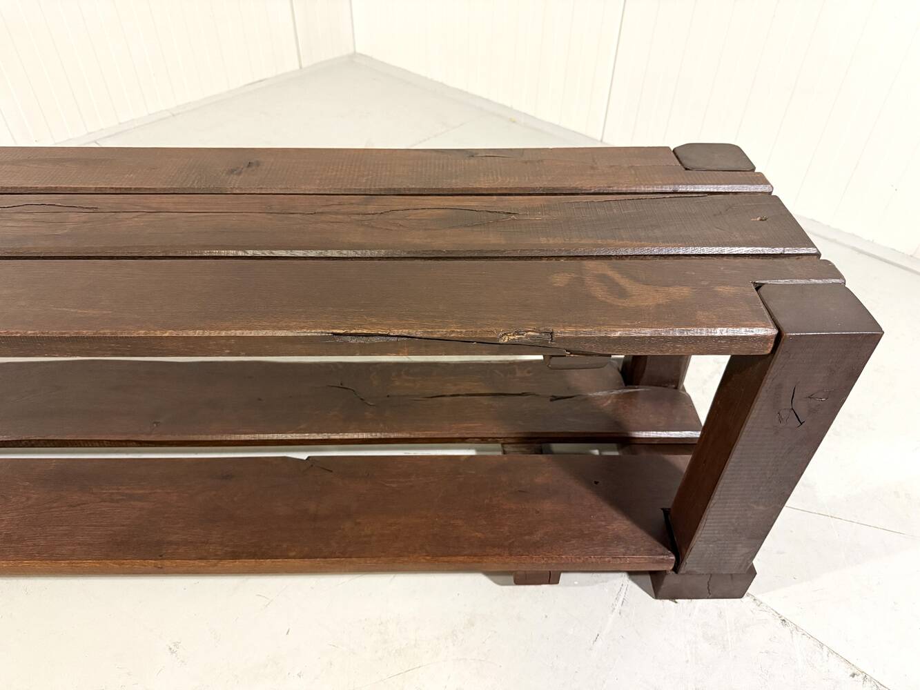 Large brutalist oak bench or wall table 1900’s