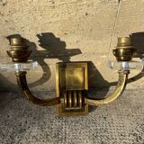 Antique Art Deco wall sconces attributed to Jacques Adnet.