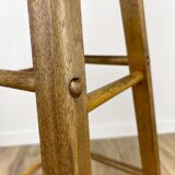Round vintage wooden bar stool