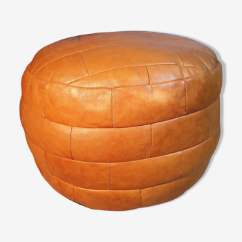 Pouf cuir 1970s