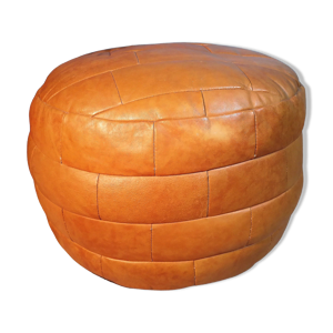 Pouf cuir 1970s