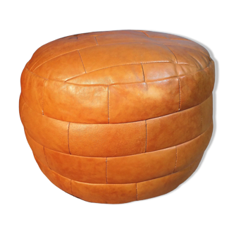 Pouf cuir 1970s