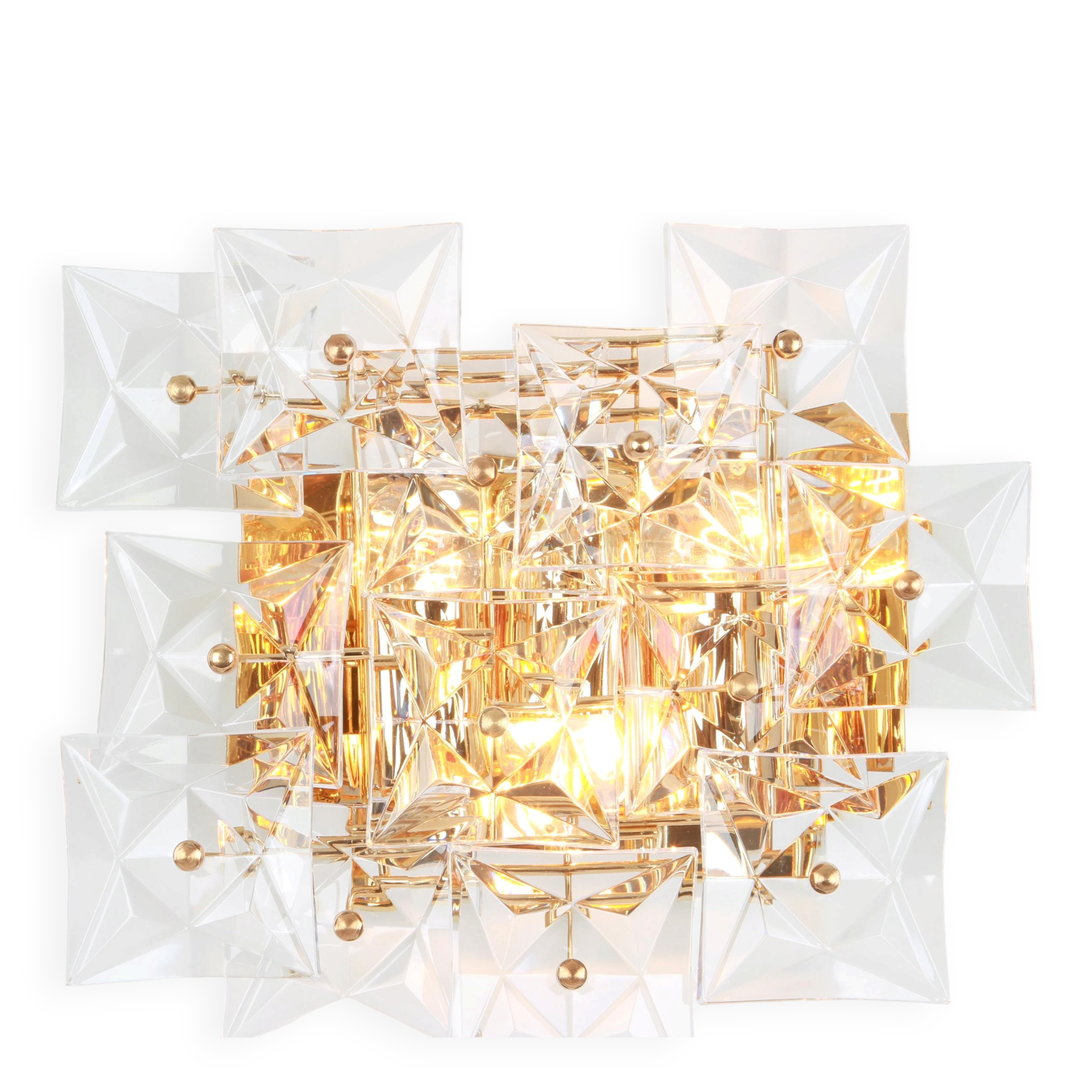 1 of 2 Superb Extra Large Crystal Wall Sconce by Kinkeldey, Germany, 1970s