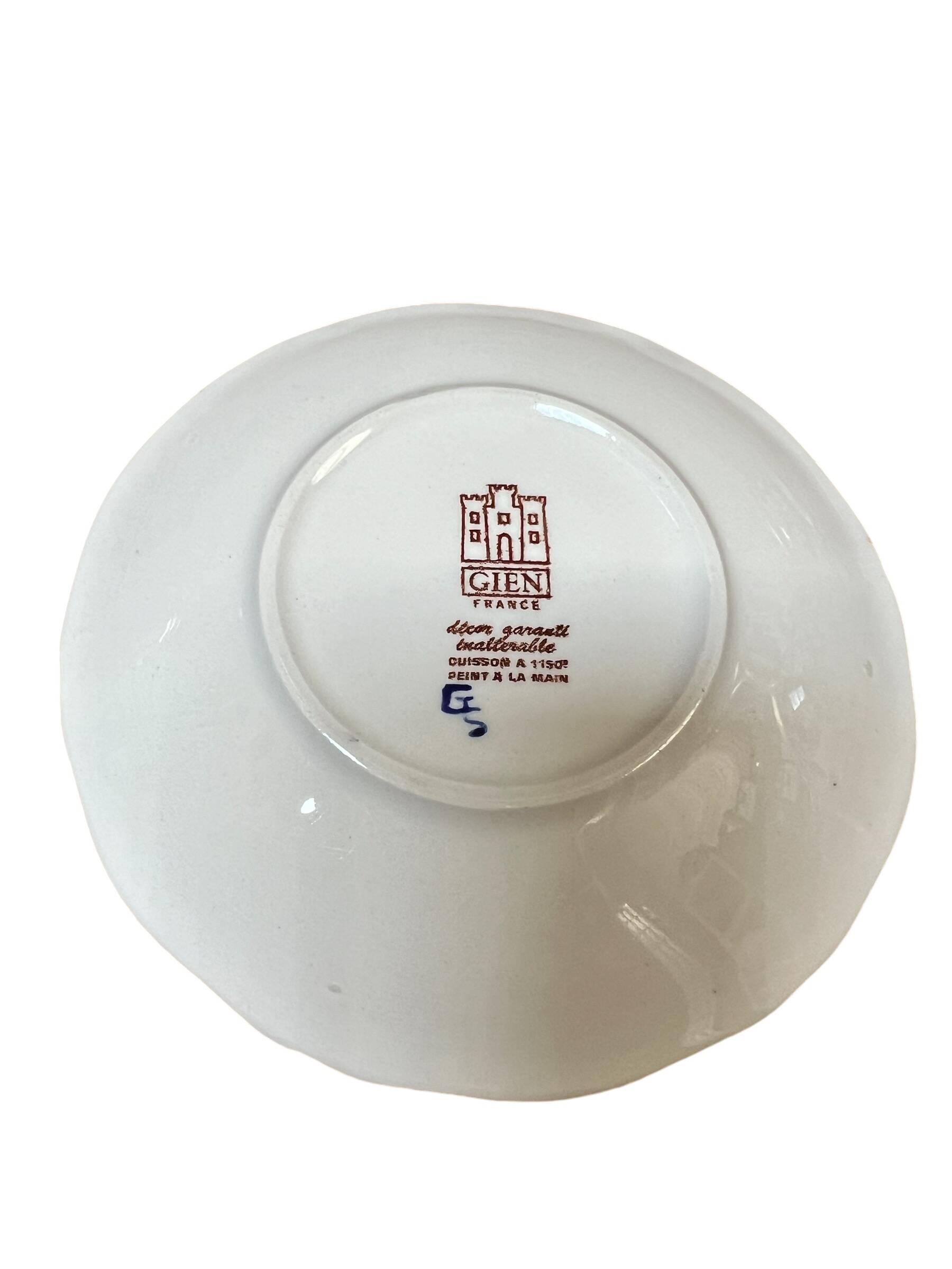 Gien earthenware tea set, peony decoration