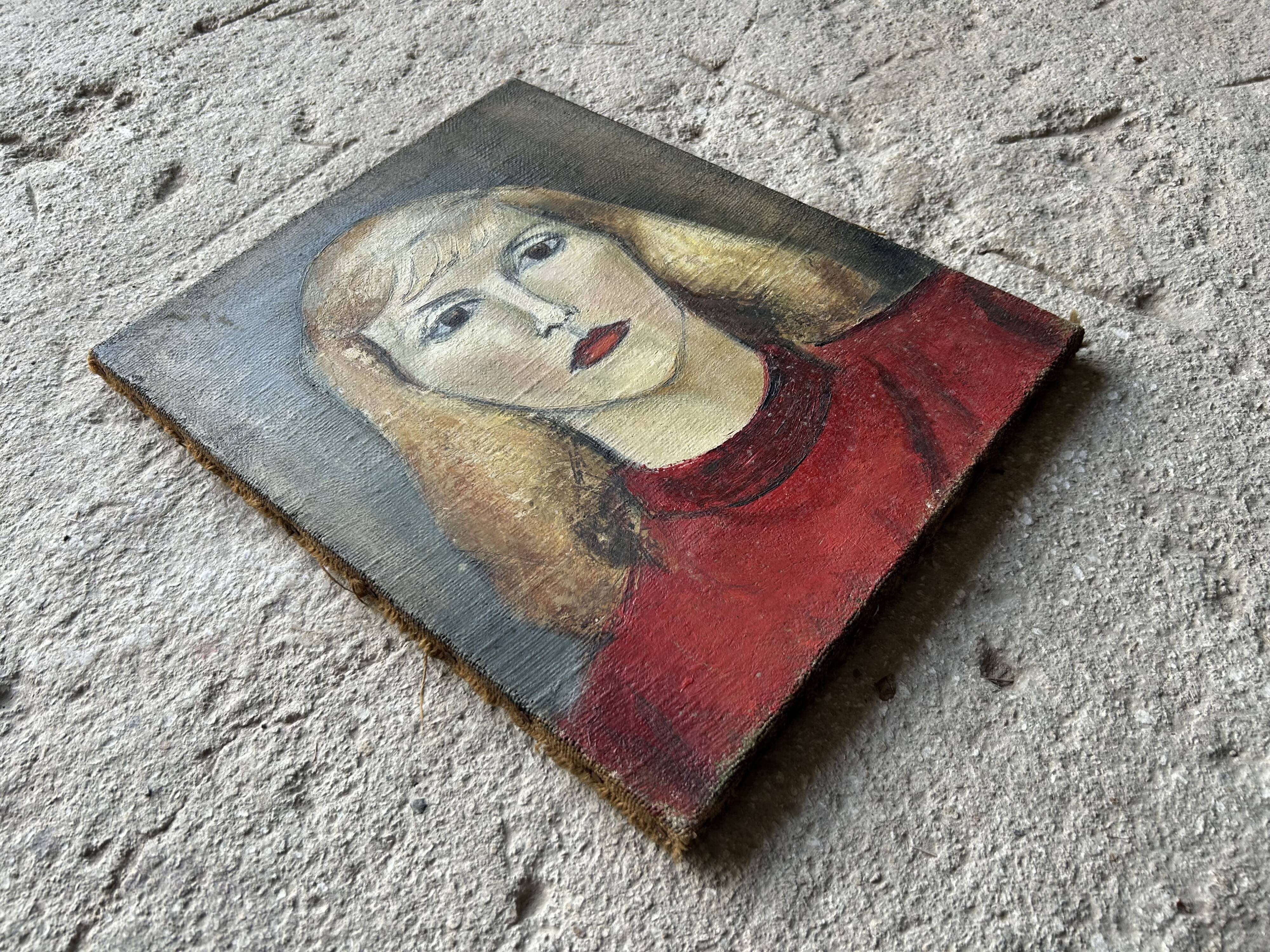 Portrait sur toile ancien, Tissier