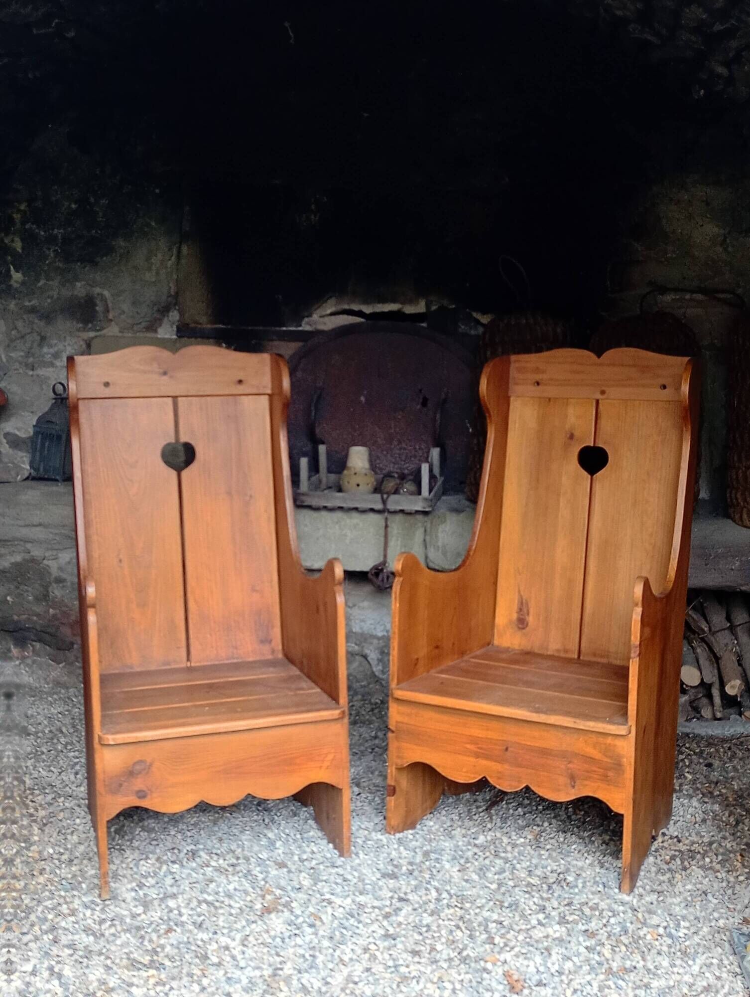Pair of rustic armchairs