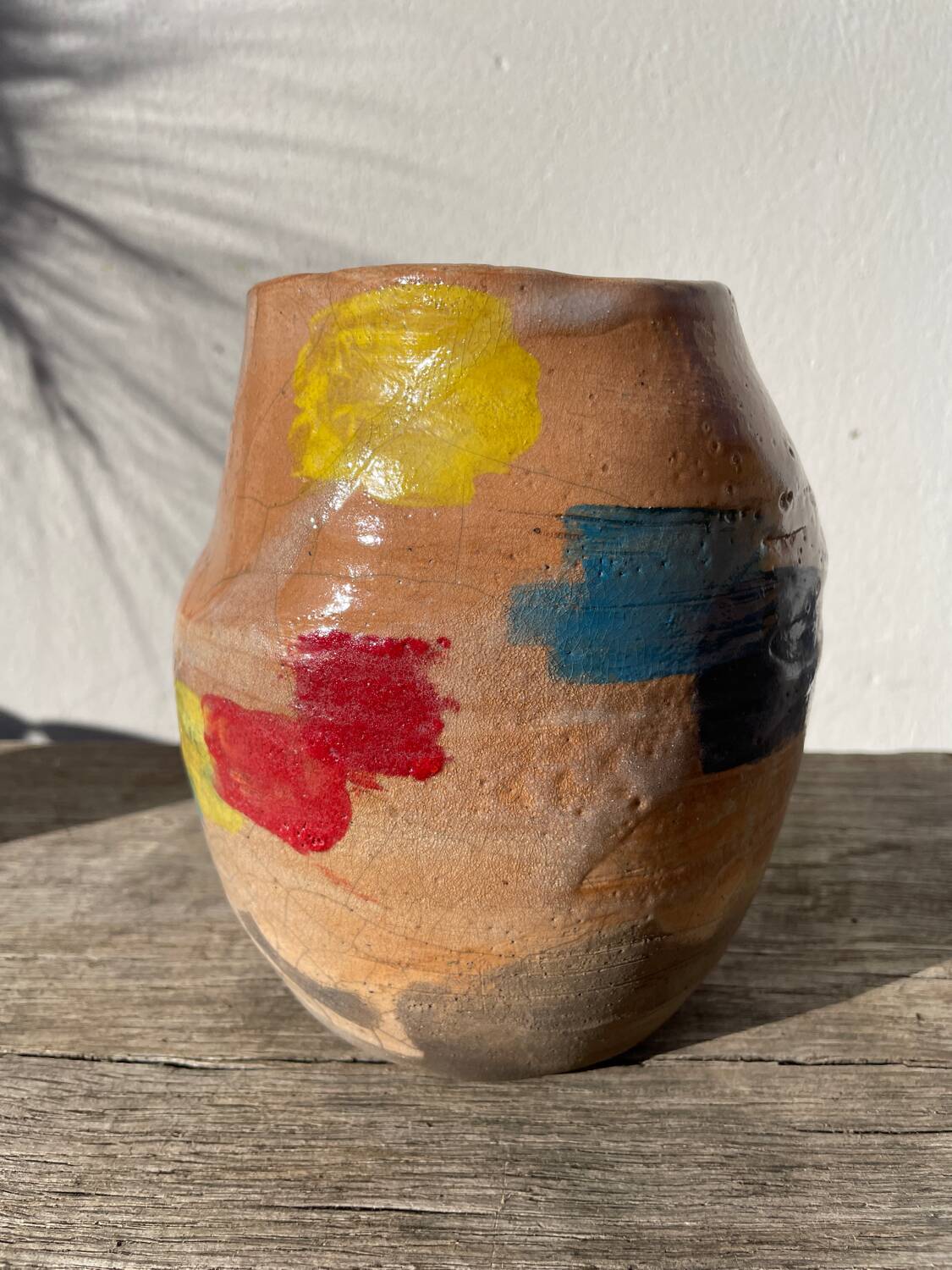 Raku vase / signed ceramic / handmade pottery