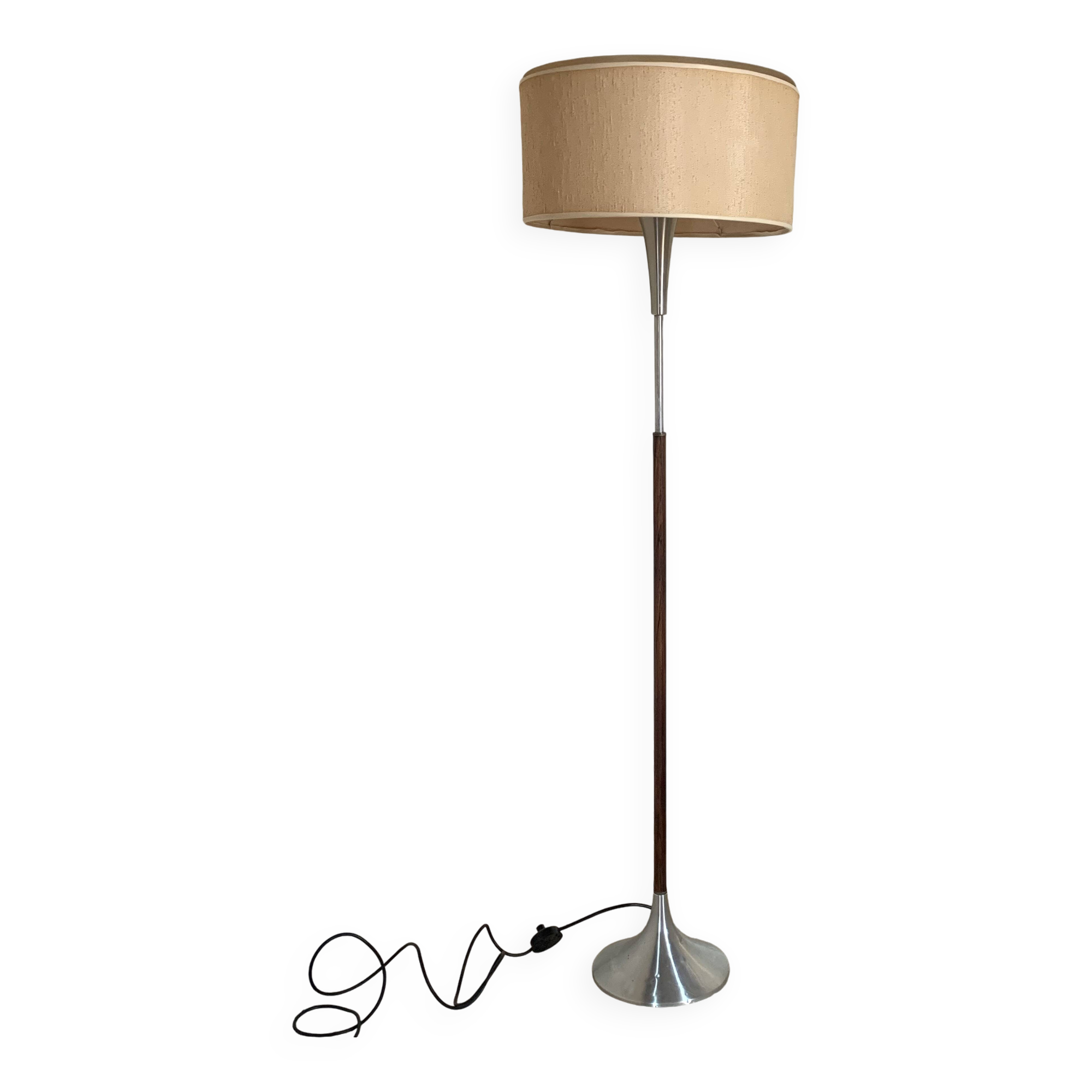 Lampadaire scandinave palissandre pied tulipe vintage