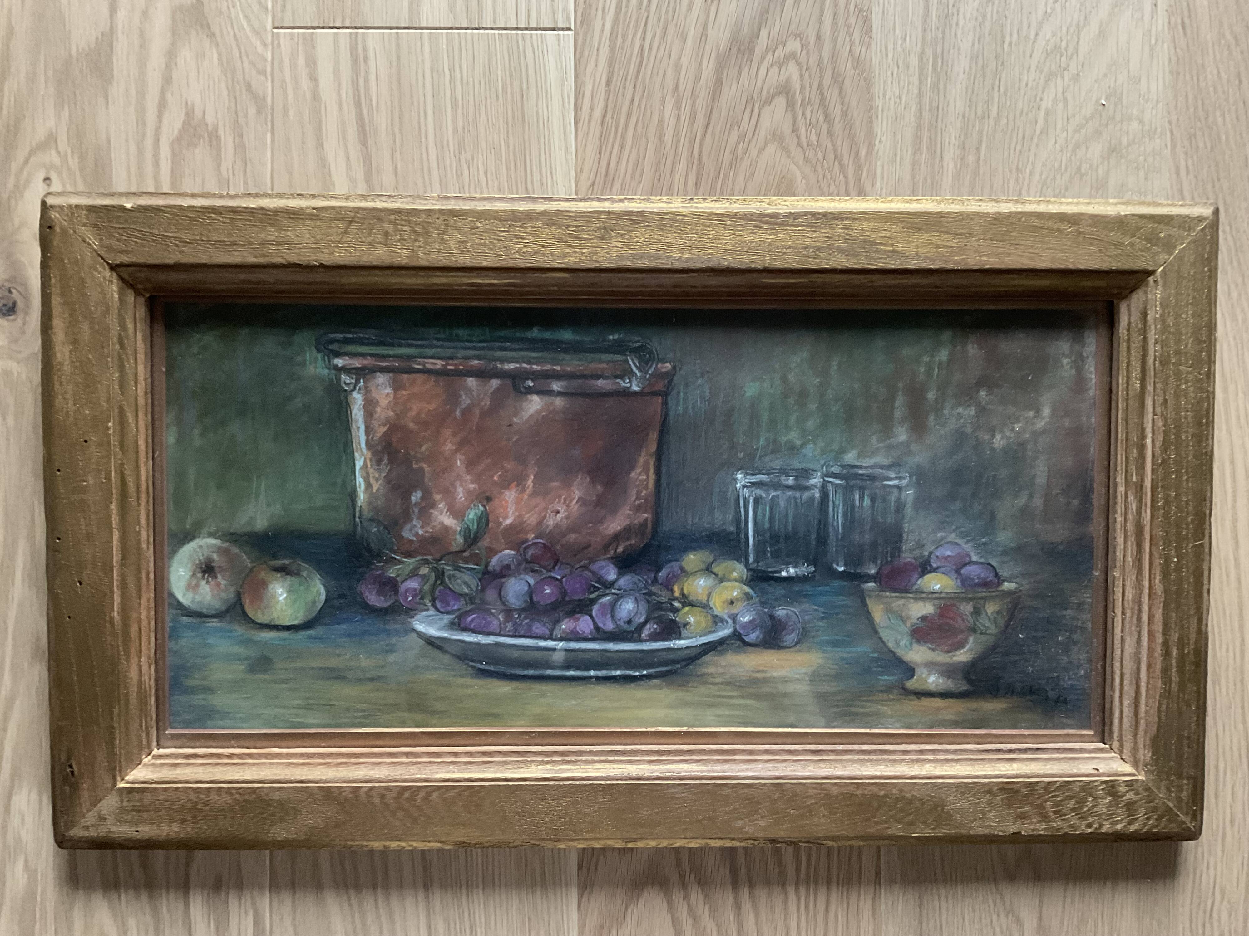 Tableau Nature morte aux fruits et pots de confiture