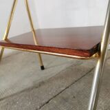 Metal and wood bedside table 1960/1970