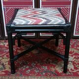 Rattan ottoman stool with woven seat