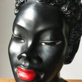 Buste plâtre femme noire 1950s Gino Manca