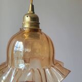 Amber glass pendant light