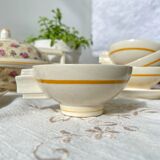 Robj Paris Coffee Tea Set with Floral Yellow Porcelain Core - Vintage Art Deco Style