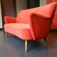 Couch sofa red bean vintage 50/60s