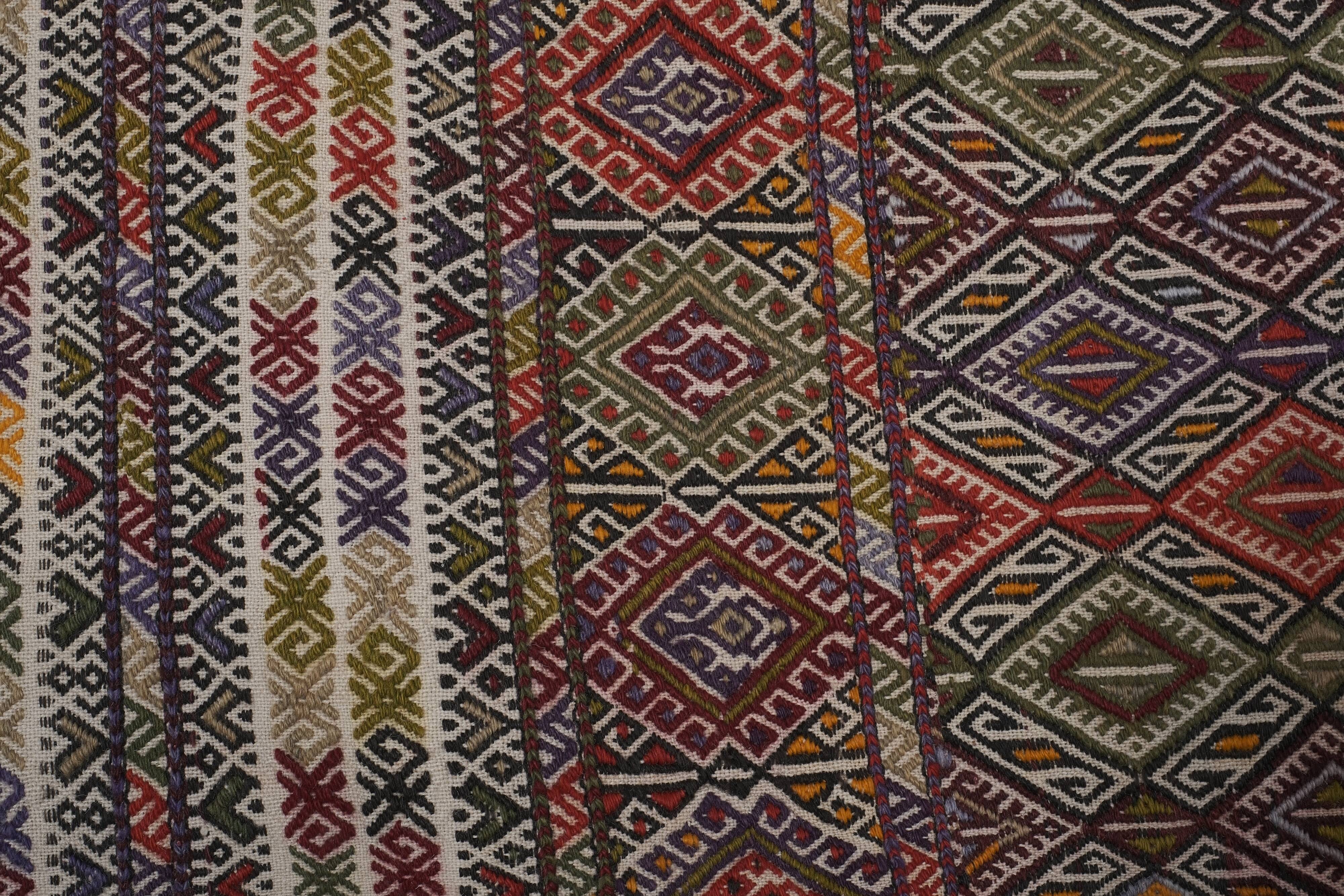 Vintage Turkish Oushak Rug Handwoven 141x356 cm