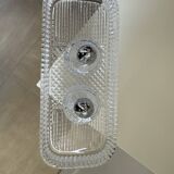 Tray with crystal salt and pepper shakers