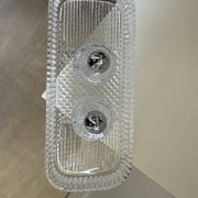 Tray with crystal salt and pepper shakers