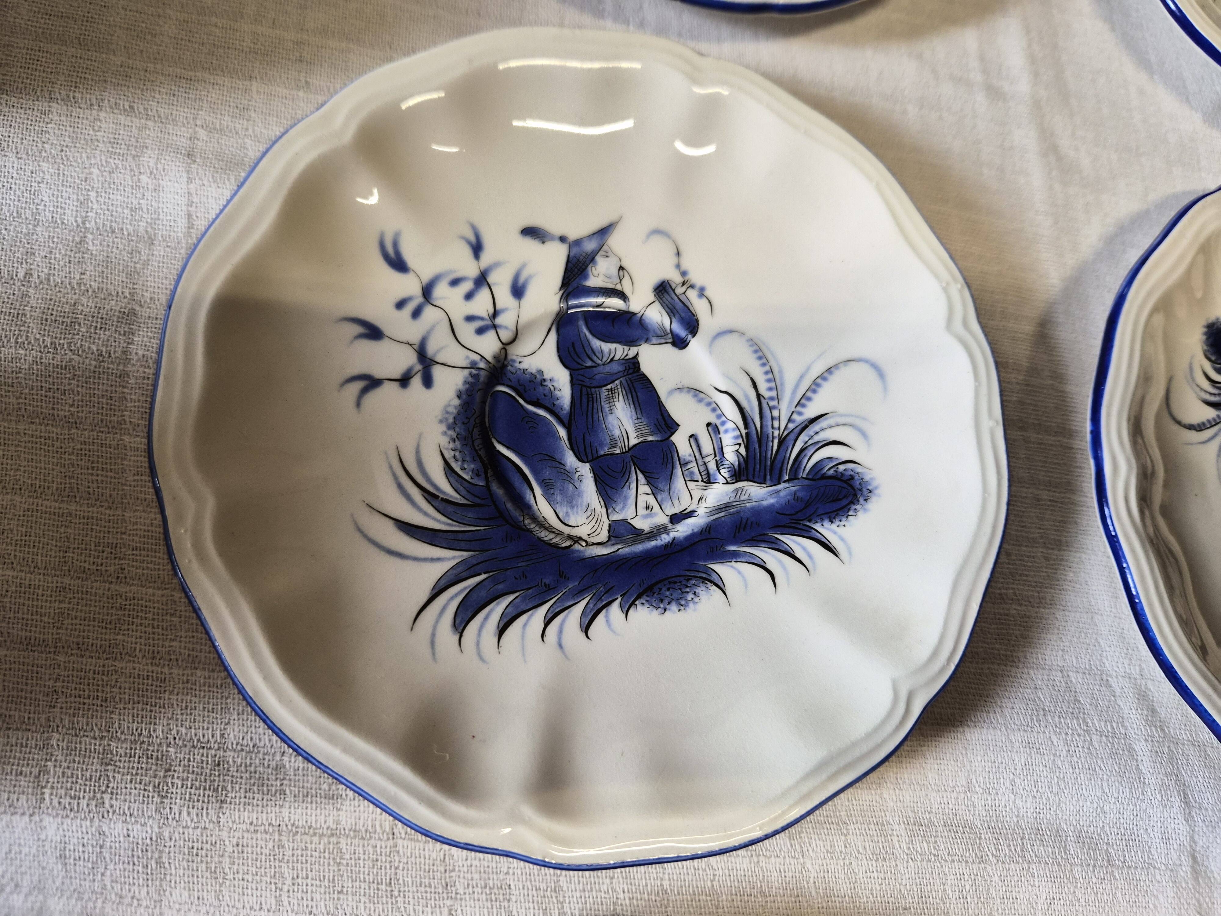 Rare Lunéville Art Deco tea set with Japonisme inspiration, 27 pieces.