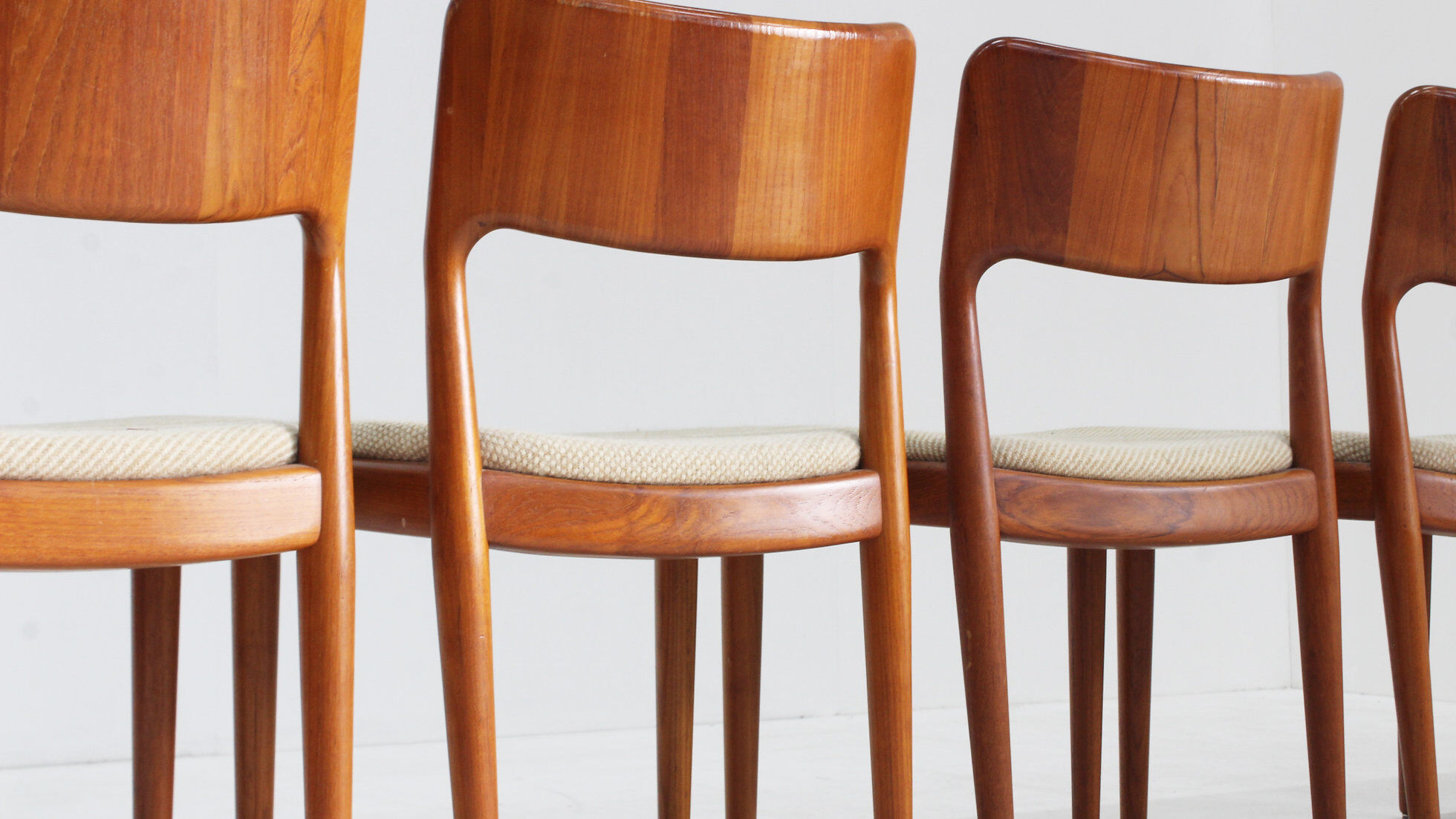 Vintage Danish teak dining chairs by Glostrup, set of 6
