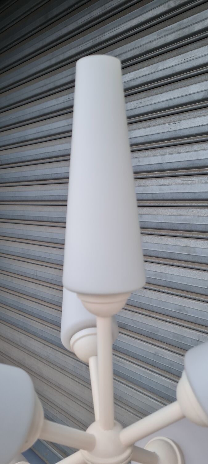 White opaline floor lamp 1950