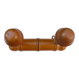 Wooden coat rack bamboo style 40s, 2 hooks