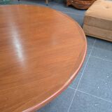 Extendable teak round table – vintage Scandinavian design – Ø120 cm + 2 extensions
